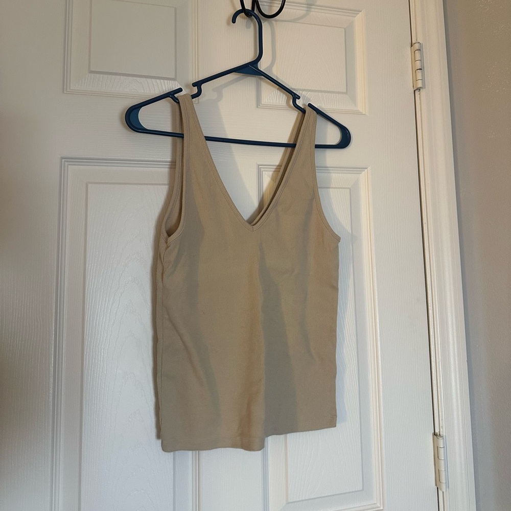 Abercrombie & Fitch Tan V-Neck Tank Top